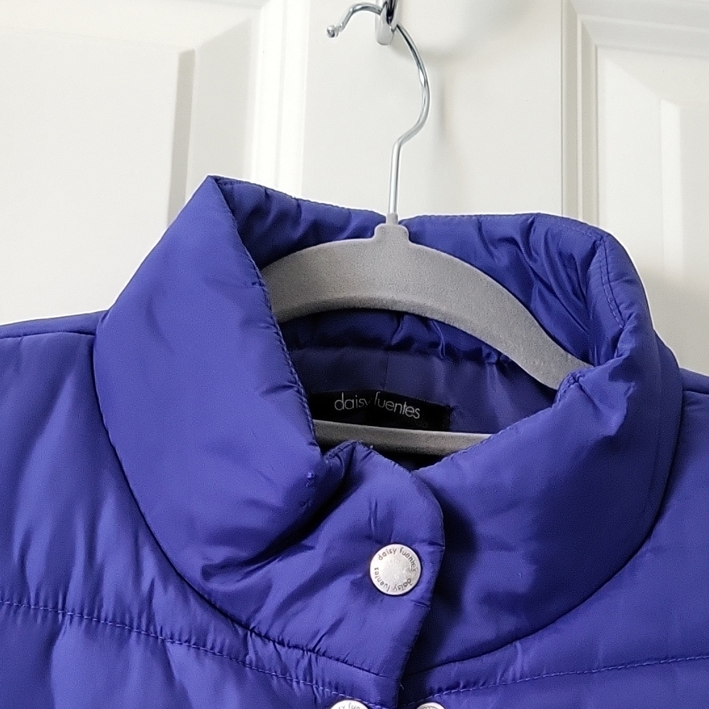 Daisy Fuentes Blue Puffer Vest With Snaps Sz M - Picture 7 of 10